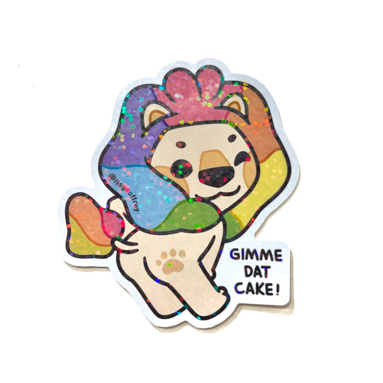 Gimme Dat Cake Adam Glitter Sticker