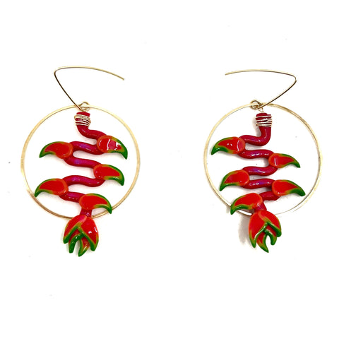 Heliconia Clay Earrings