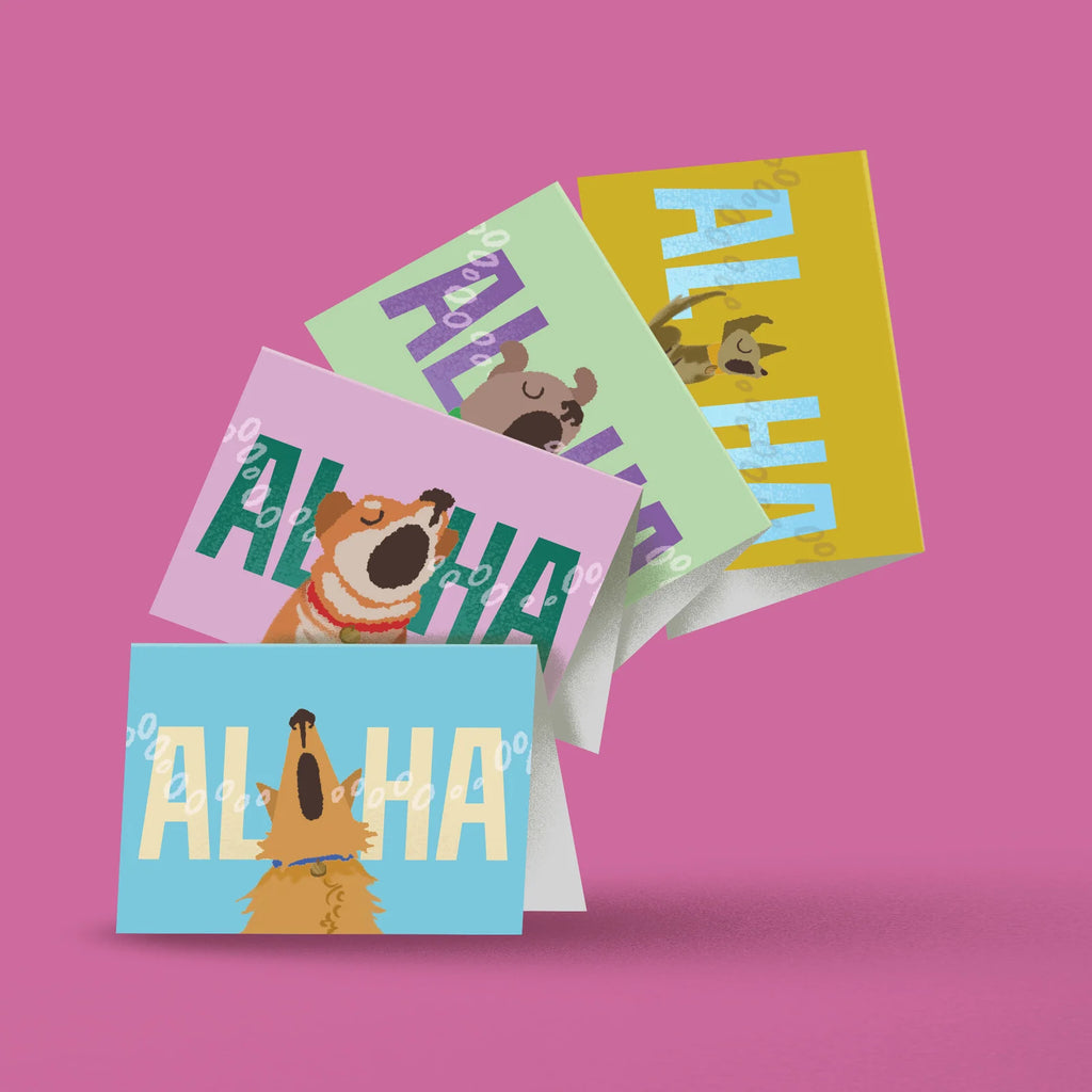 Awoooo Aloha Greeting Card 4-Pack