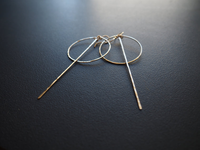 Circle Long Bar Earrings by GREEN TEA LEAVES JEWELRY