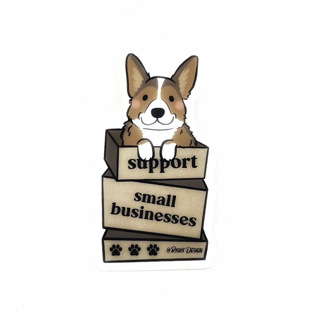 Support Small Business Corgi Sticker