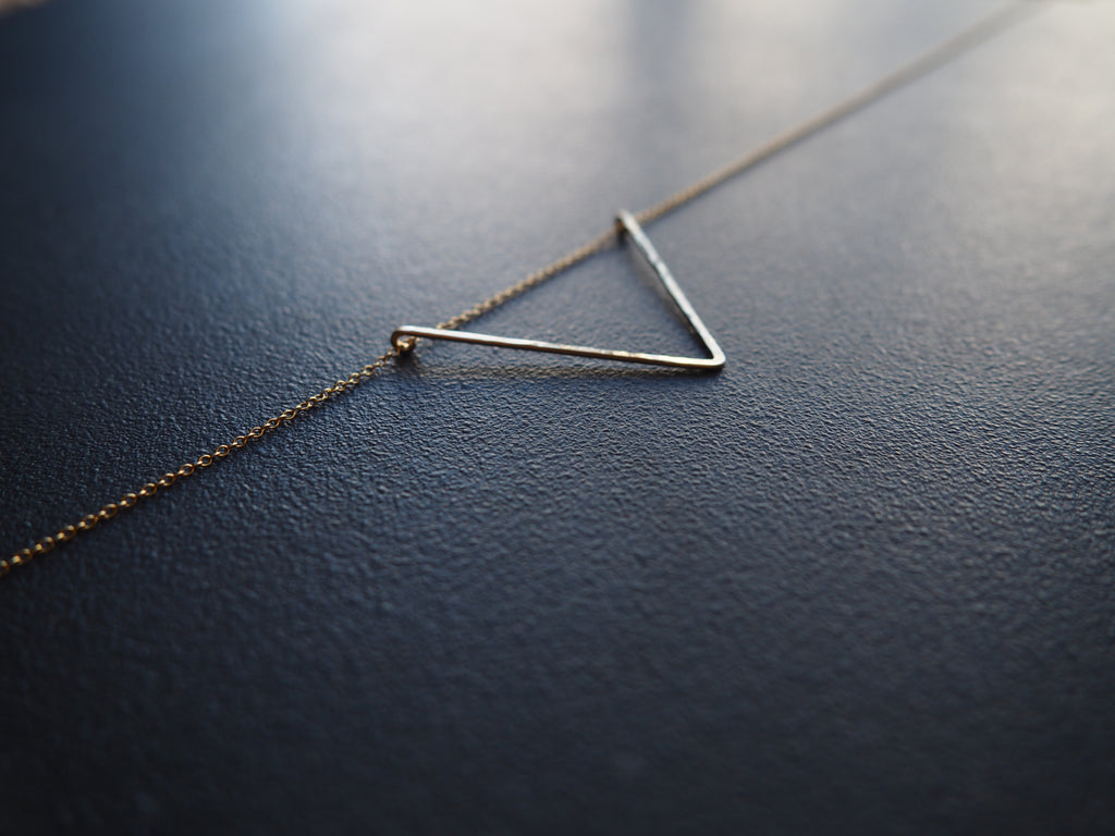 Small Equilateral Triangle Necklace by GREEN TEA LEAVES JEWELRY