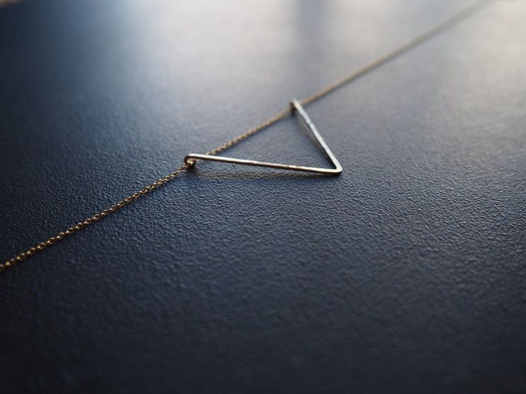 Small Equilateral Triangle Necklace by GREEN TEA LEAVES JEWELRY