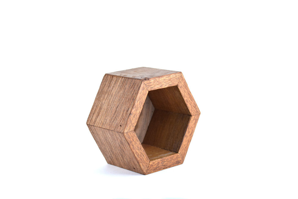 Wooden Hexagon Storage Compartment