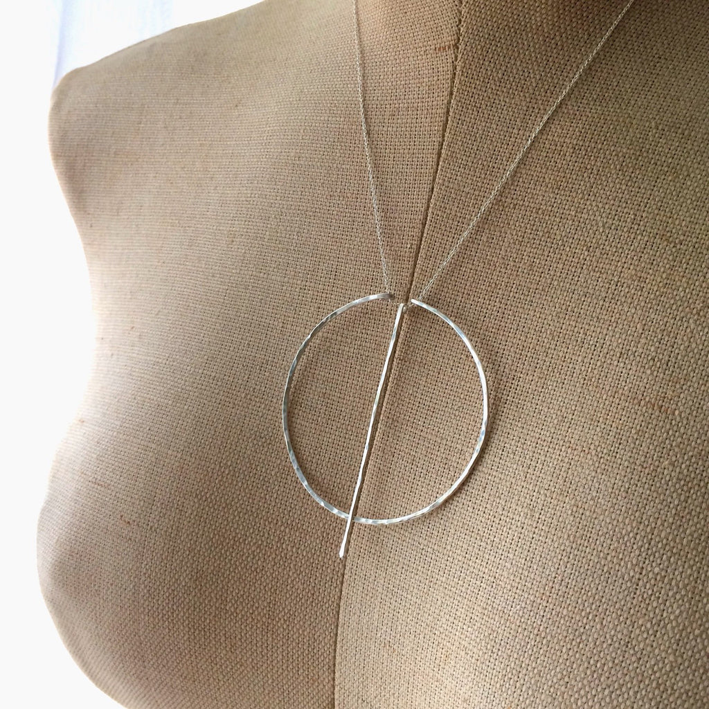 Long Bar Circle Necklace