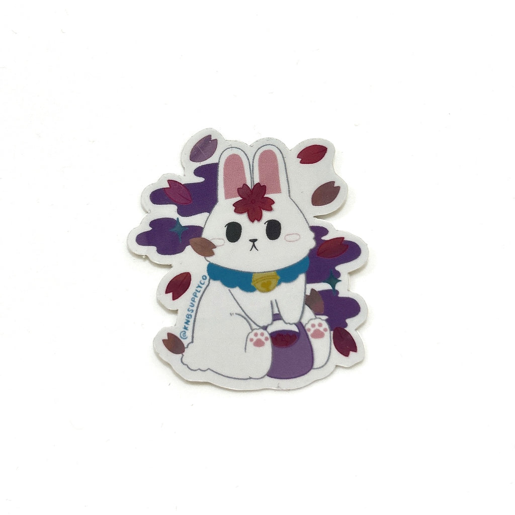 Sakura Bunny Holographic Vinyl Sticker by KITT & BUNN