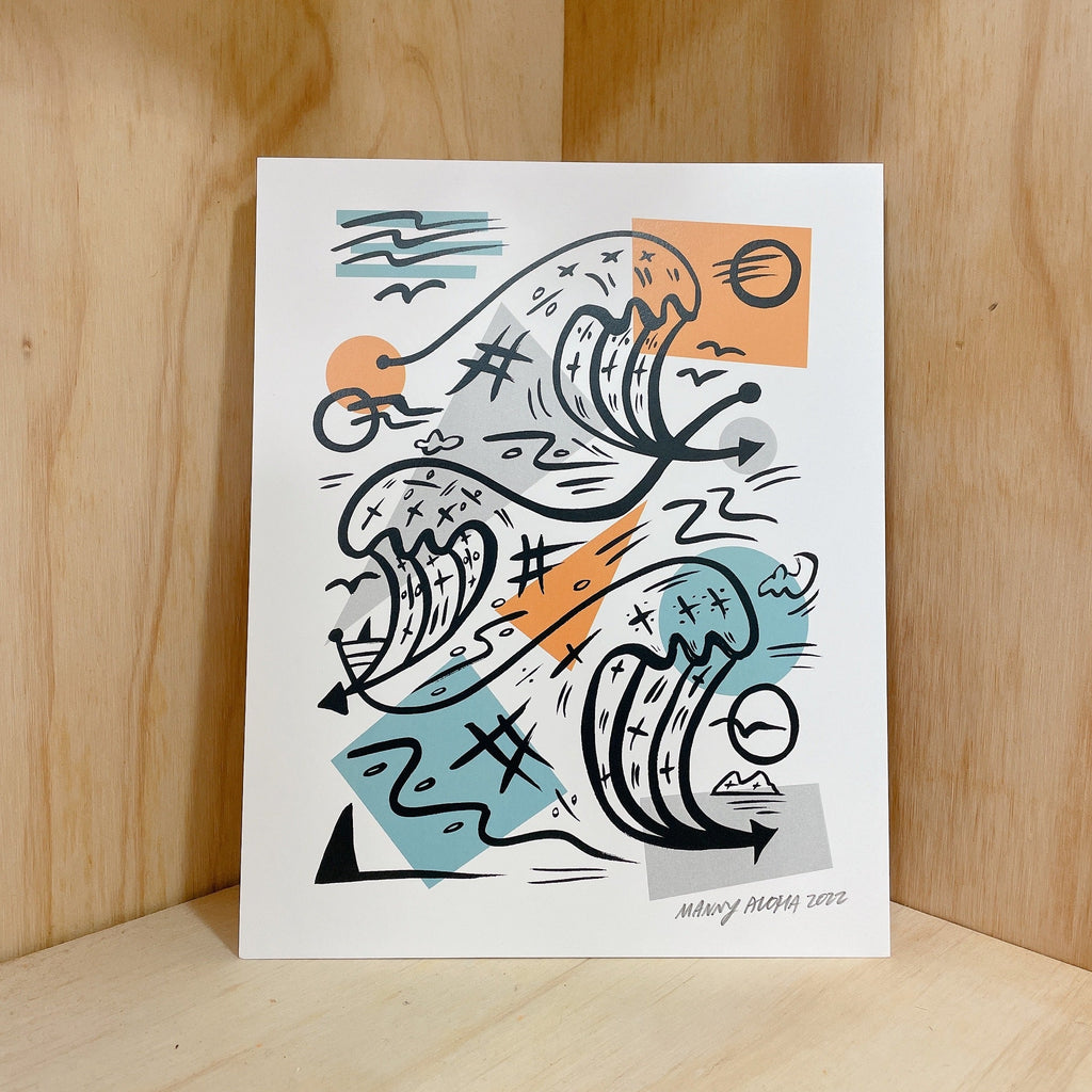 Wave Composition Prints by MANNY ALOHA