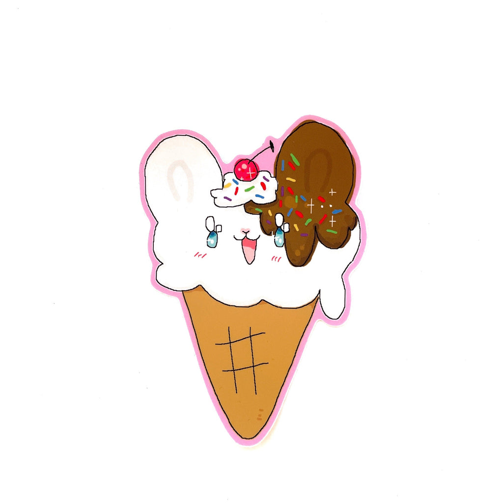 Ice Cream Bunny Sticker