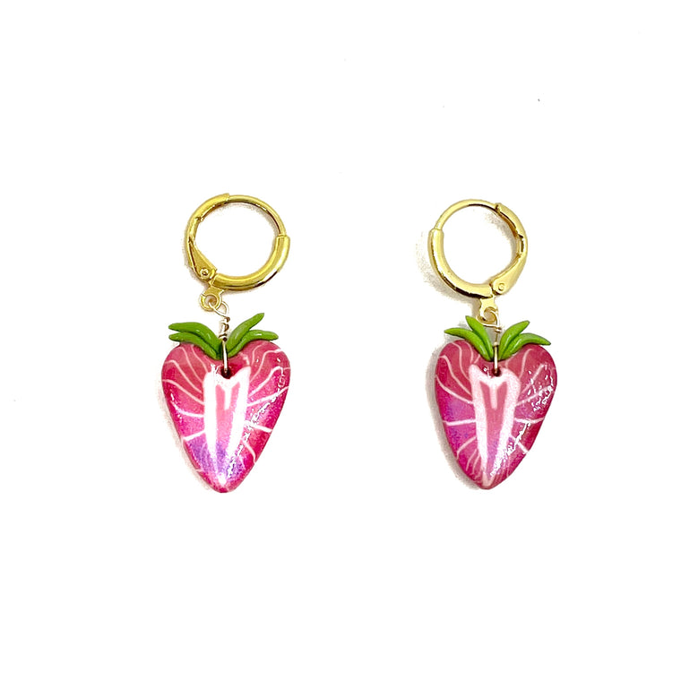 Strawberry Earrings by MAIMAIMADE