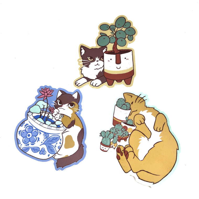 Cats & Plants Stickers
