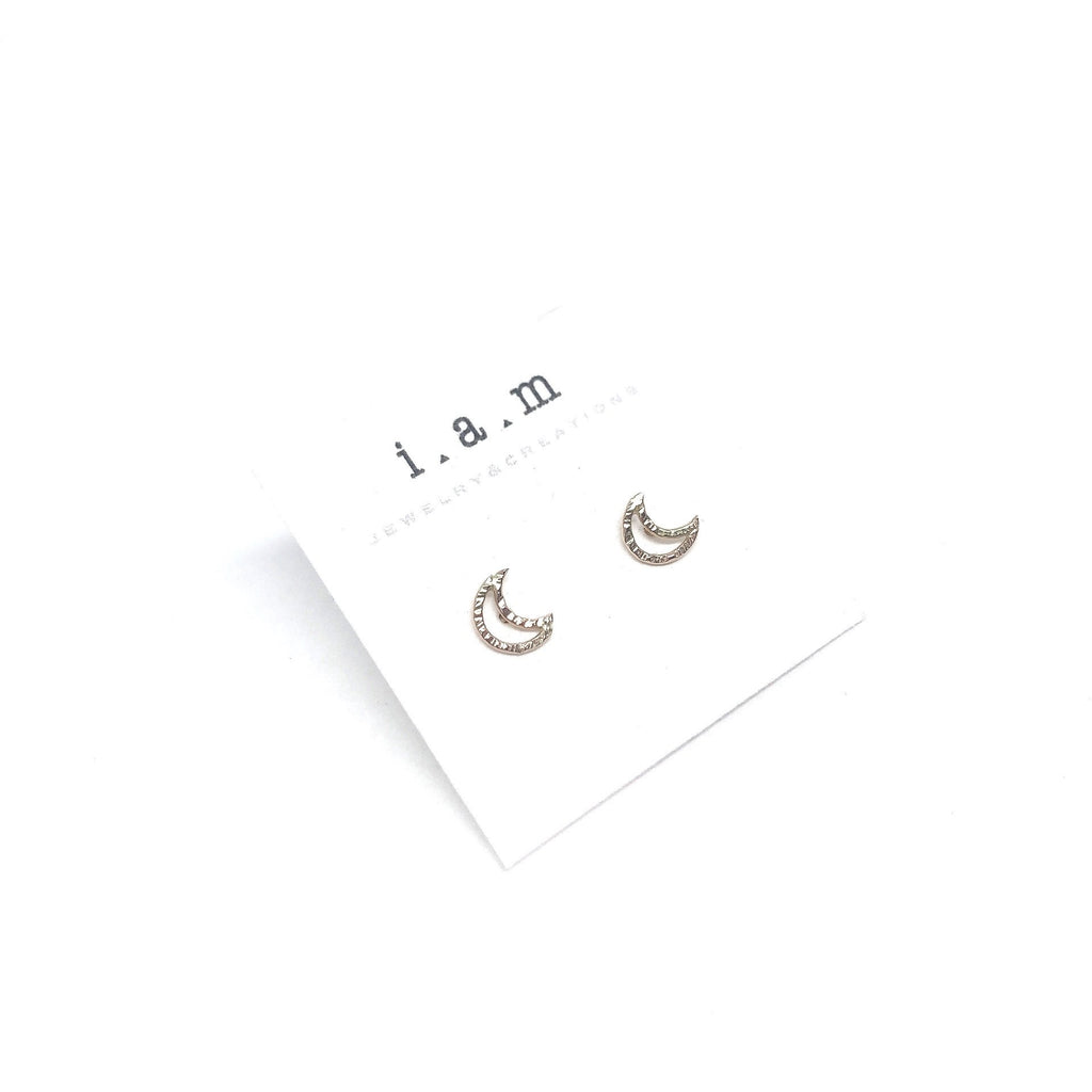 Mini Moon Studs by I.A.M JEWELRY