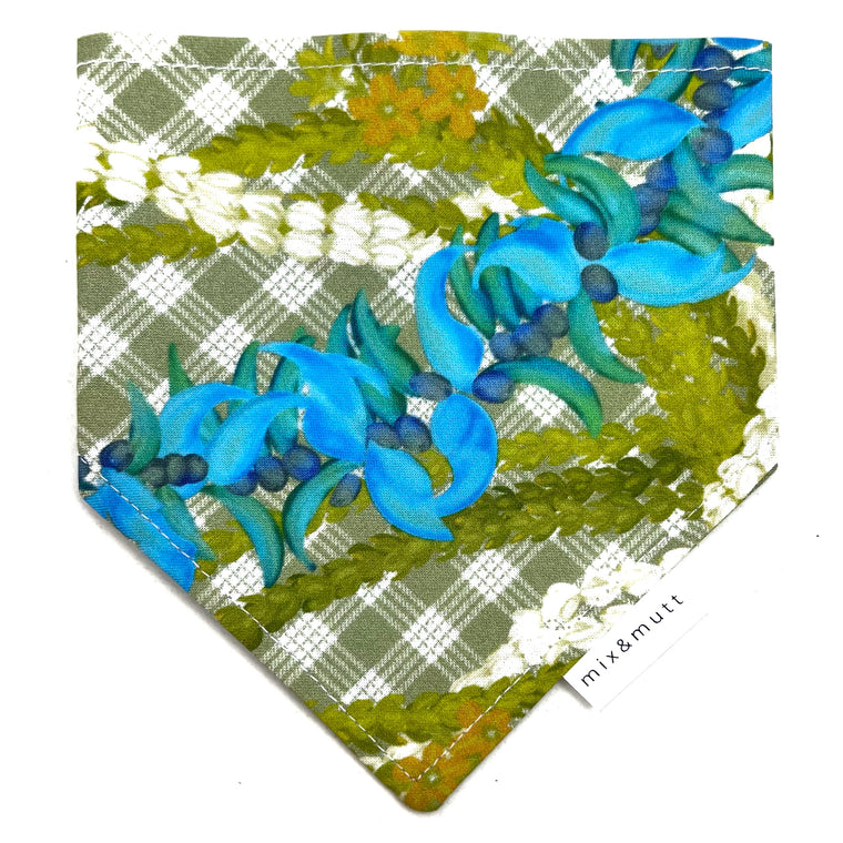 Blue Lei on Palaka Bandanas by MIX & MUTT