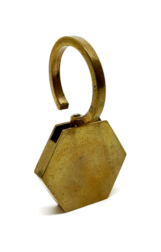 Hexagon Brass Keychain