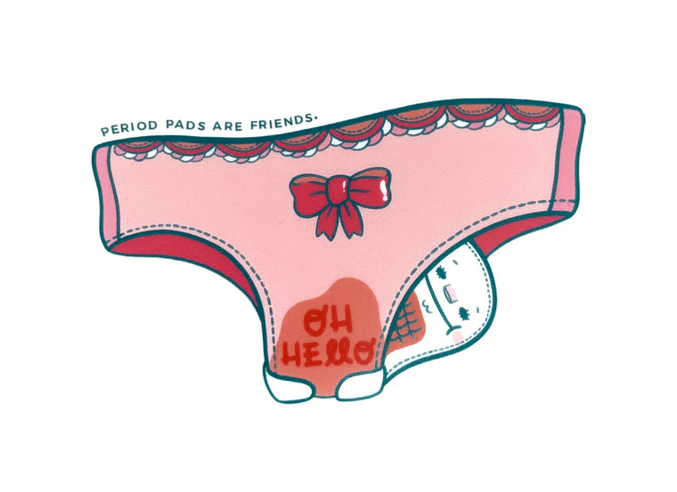 Oh Hello Period Pad Sticker