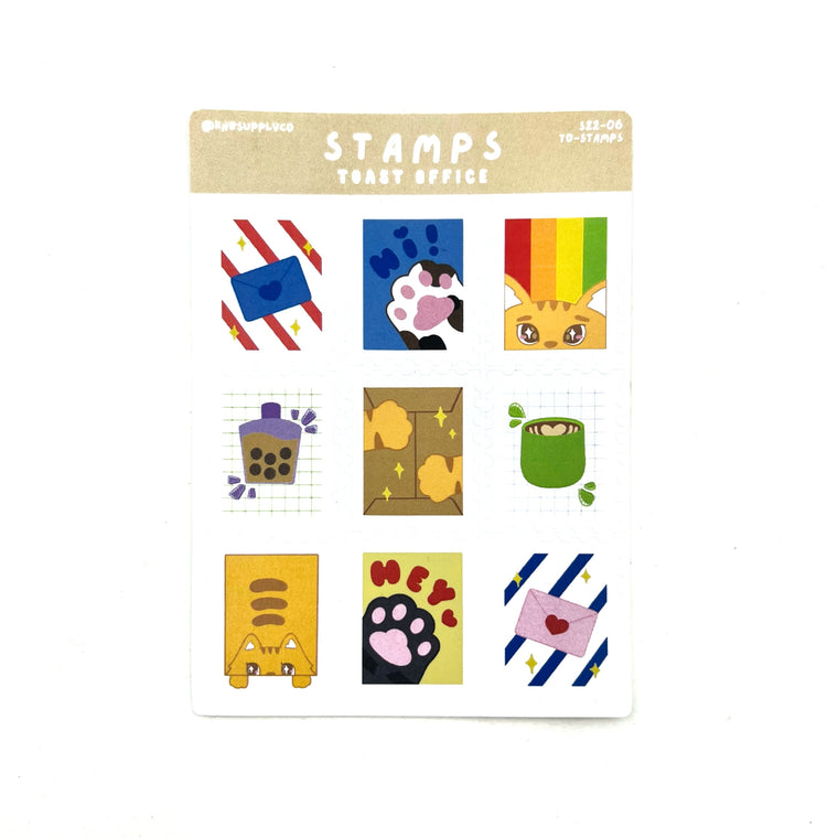 Toast Office Stamps Sticker Sheet